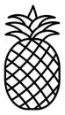 Pineapple outline icon. Ananas fruit. Vector illustration isolated on white Royalty Free Stock Photo