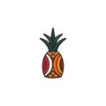 Pineapple, papaya and watermelon fruit logo template vector. Royalty Free Stock Photo