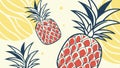 Pineapple pattern design, tropical fruit and summer vibe. vector design Generative AI Royalty Free Stock Photo