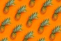 Pineapple pattern Orange background cool wallpaper