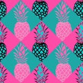 Pineapple pattern in pink and teal