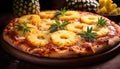 pineapple pizza, AI generated Royalty Free Stock Photo