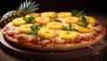 pineapple pizza, AI generated Royalty Free Stock Photo