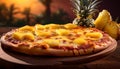 pineapple pizza, AI generated Royalty Free Stock Photo