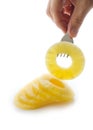 Pineapple ring on a fork Royalty Free Stock Photo