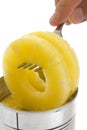 Pineapple ring on a fork Royalty Free Stock Photo