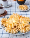 Pineapple ringlets in puff pastry, baked in the form of flowers