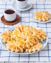 Pineapple ringlets in puff pastry, baked in the form of flowers