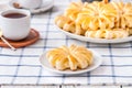 Pineapple ringlets in puff pastry, baked in the form of flowers