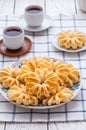 Pineapple ringlets in puff pastry, baked in the form of flowers