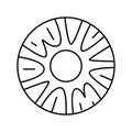 pineapple round slices line icon vector illustration