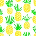 Pineapple seamless pattern. Background with summer fresh fruits