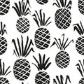 Pineapple seamless pattern. Background with summer fresh fruits