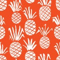 Pineapple seamless pattern. Background with summer fresh fruits