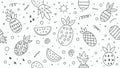 Pineapple Seamless Pattern Doodle