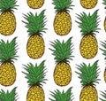 Pineapple seamless vector pattern