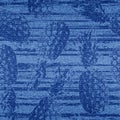Pineapple seamless pattern. Indigo background. Repeated ananas pattern. Abstract pastel texture. Repeating blue exotic design prin
