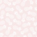 Pineapple seamless pattern on pink background Royalty Free Stock Photo