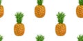 Pineapple seamless pattern. Sweet tropical fruit background