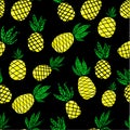 Pineapple seamless vector pattern. Decorative illustration, good for printing Colorful wallpaper vector. Seamless pattern in Royalty Free Stock Photo