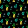 Pineapple seamless vector pattern. Decorative illustration, good for printing Colorful wallpaper vector. Seamless pattern in Royalty Free Stock Photo