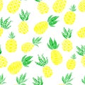 Pineapple seamless vector pattern. Decorative illustration, good for printing Colorful wallpaper vector. Seamless pattern in Royalty Free Stock Photo