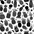 Pineapple set, sketch for your design Royalty Free Stock Photo