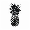 Pineapple Silhouette: A Crisp Graphic Design With Realistic Chiaroscuro