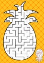 Pineapple silhouette maze labirinth game Royalty Free Stock Photo
