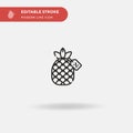 Pineapple Simple vector icon. Illustration symbol design template for web mobile UI element. Perfect color modern pictogram on