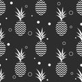 Pineapple simple vetor seamless background. Textile pattern.