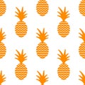 Pineapple simple vetor seamless background. Textile pattern.