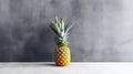 Minimalist Pineapple On Polished Concrete Background