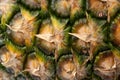 Pineapple Skin Texture Background, Ananas Pattern, Comosus Tropical Fruit Banner, Ripe Pine Apple Mockup