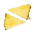 Pineapple slice isolated. Cut pineapples on white background. File contains clipping path Royalty Free Stock Photo