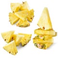 Pineapple slice isolated on white. Collection. Royalty Free Stock Photo