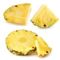 Pineapple slices. Fresh fruit isolated on white background