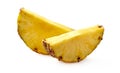 Pineapple slices on white background