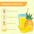 Pineapple smoothie recipe with ingredients.