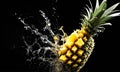 pineapple splash in water