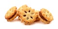 Pineapple biscuit on white background. Royalty Free Stock Photo