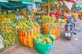 Pineapple stall in Mahanak Fruit Market, Bangkok, Thailand