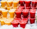 Pineapple and Strawberry Smoothies Royalty Free Stock Photo