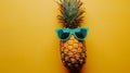 The Pineapple with Sunglasses.AI generated image Royalty Free Stock Photo