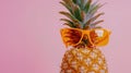 The pineapple with sunglasses.AI generated image Royalty Free Stock Photo