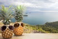 pineapple with sunglasses with Phahindum viewpoint new landmark