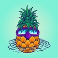 Pineapple swimming summer holiday