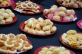Pineapple tarts on plates for display