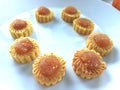 Pineapple tarts on white plate