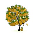 Pineapple Tree, Sketch For Your Design